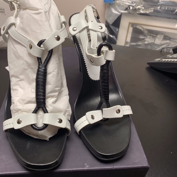 Prada Black and White Sandal Heels - Picture 1 of 5